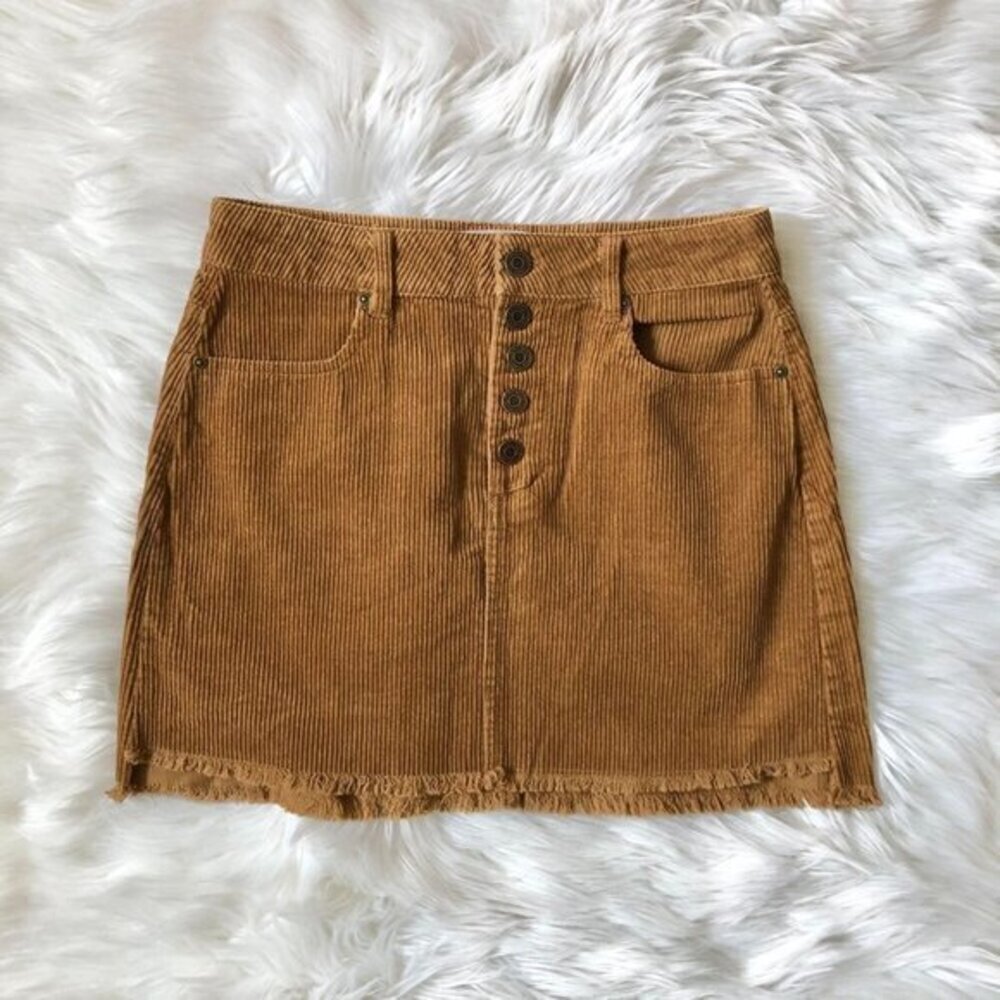 Indigo Rein Brown Corduroy Mini Skirt 3